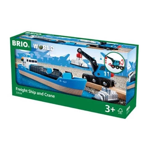 BRIO Container & Crane Wagon 4 Pieces 1 BRIO Container & Crane Wagon 4 Pieces