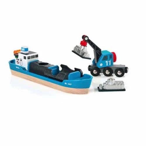 BRIO Container & Crane Wagon 4 Pieces 2 BRIO Container & Crane Wagon 4 Pieces - Image 2