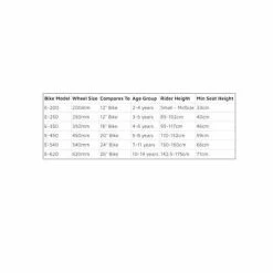 BYK E-250 Bike Pretty Pink -Zippi shop BYK Size Chart 1