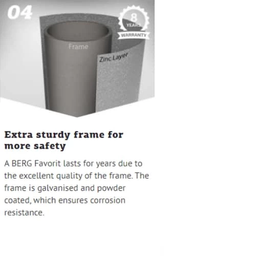 Berg Favorit Grey Trampoline With Safety Net Comfort 330 CM Diameter Large 10FT 6 Berg Favorit Grey Trampoline With Safety Net Comfort 330 CM Diameter Large 10FT - Image 6