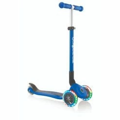 Globber Primo Scooter Foldable Lights With Anodized TBar Navy Blue