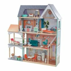 KidKraft Dahlia Mansion Dollhouse Playhouse With EZ Kraft Assembly