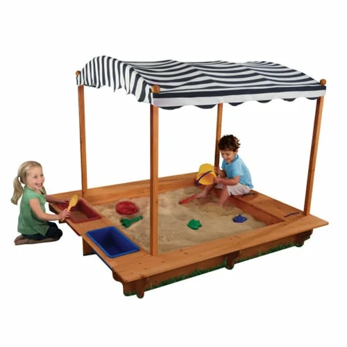 KidKraft Outdoor Sandbox Playset With Canopy Navy And White 7 KidKraft Outdoor Sandbox Playset With Canopy Navy And White - Image 7