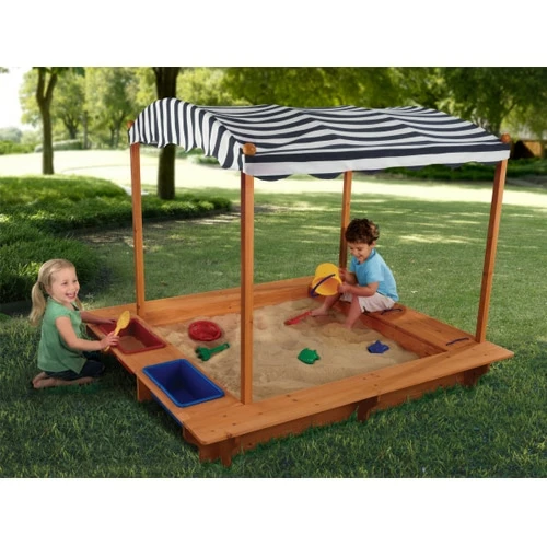 KidKraft Outdoor Sandbox Playset With Canopy Navy And White 6 KidKraft Outdoor Sandbox Playset With Canopy Navy And White - Image 6