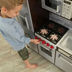 KidKraft Uptown Elite Espresso Wooden Play Kitchen With EZ Kraft Assembly -Zippi shop KidKraft Uptown Elite Espresso Wooden Play Kitchen with EZ Kraft Assembly 4