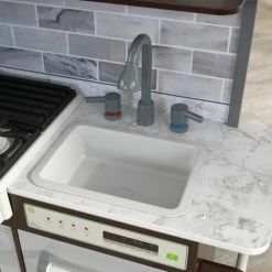 KidKraft Uptown Elite Espresso Wooden Play Kitchen With EZ Kraft Assembly -Zippi shop KidKraft Uptown Elite Espresso Wooden Play Kitchen with EZ Kraft Assembly 6