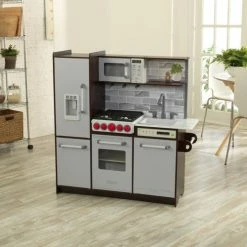 KidKraft Uptown Elite Espresso Wooden Play Kitchen With EZ Kraft Assembly -Zippi shop KidKraft Uptown Elite Espresso Wooden Play Kitchen with EZ Kraft Assembly 8