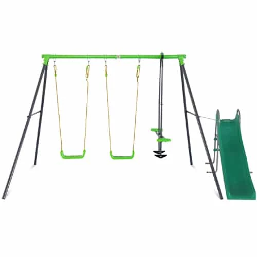 Lifespan Kids Hurley 2 Metal Swing Set With Slippery Slide 1 Lifespan Kids Hurley 2 Metal Swing Set With Slippery Slide