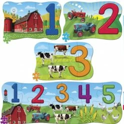 Misc Masterpieces Puzzle Educational 4 Pack 123 On The Farm -Zippi shop Masterpieces Puzzle Educational 4 Pack 123 on the Farm 3