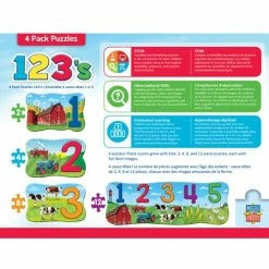 Misc Masterpieces Puzzle Educational 4 Pack 123 On The Farm -Zippi shop Masterpieces Puzzle Educational 4 Pack 123 on the Farm 4