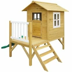 Lifespan Kids Wallaby 2 Cubby House With Green Slide -Zippi shop Wallaby 2 Cubby House with Green Slide 02