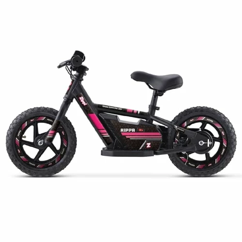 Zippi Electric Zippi Rippa 12 Inch Kids Electric Balance Bike Black With Pink Sticker Set 1 Zippi Electric Zippi Rippa 12 Inch Kids Electric Balance Bike Black With Pink Sticker Set