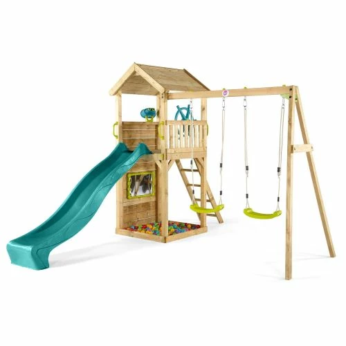 Plum Play Plum Lookout Tower Wooden Climbing Frame With Swings 1 Plum Play Plum Lookout Tower Wooden Climbing Frame With Swings