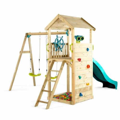 Plum Play Plum Lookout Tower Wooden Climbing Frame With Swings 2 Plum Play Plum Lookout Tower Wooden Climbing Frame With Swings - Image 2